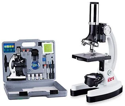 Buy AmScope 120X-1200X 52-pcs Kids Beginner Microscope STEM Kit With Metal Body LED • 25$