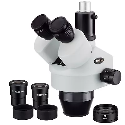 Buy AmScope 7-90X Trinocular Stereo Microscope Head W Barlow Lens Widefield Eyepiece • 415.99$