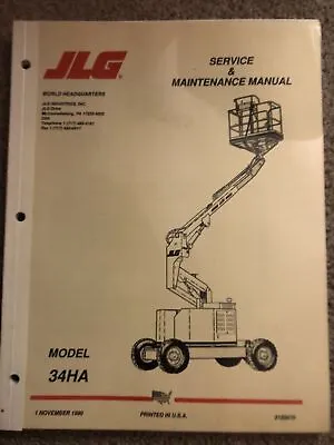 Buy JLG Service & Maintenance Manual  Model 34HA Dated 1 November 1990 • 75$