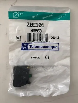 Buy SCHNEIDER ELECTRIC ZBE101 Contact Block: 22 Mm, 1 N/O, 10A @ 600V AC, Momentary • 4.95$