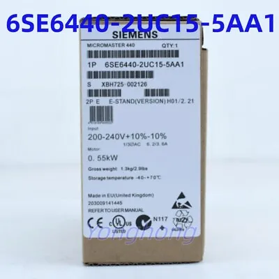 Buy New Siemens 6SE6440-2UC15-5AA1 MICROMASTER440 Without Filter 6SE6 440-2UC15-5AA1 • 371$