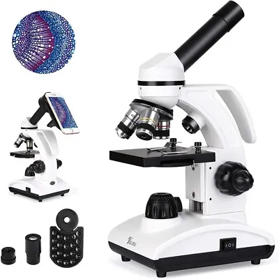 Buy TELMU Microscope 40X-1000X Dual Cordless LED Illumination Lab Compound Monocular • 33.33$