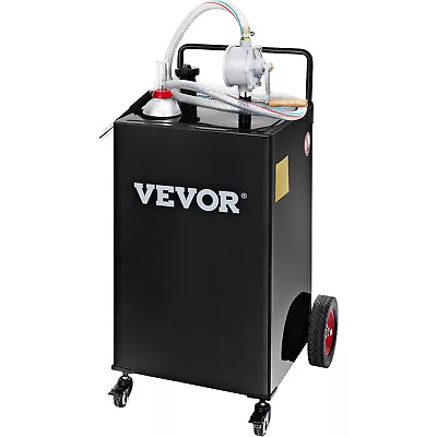 Buy VEVOR 30 Gallon Gas Caddy Fuel Diesel Oil Transfer Tank, 4 Wheels Portable, Pump • 172.97$