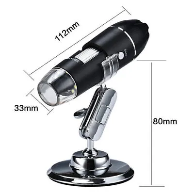 Buy 1600X 8LED USB Microscope Digital Electronic Magnifier HD Endoscope Camera Video • 16.64$