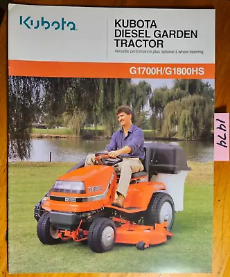 Buy Kubota G1700H G1800HS Diesel Garden Tractor Brochure 2181-01-CA 5/99 • 20$