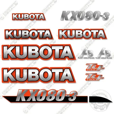 Buy Fits Kubota KX080-3 Decal Kit Mini Excavator Replacement Decals (KX 080-3) • 129.95$