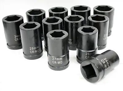 Buy 12pcs 3/4  Dr. Metric Wheel Lug Nut Deep Air Impact Socket Set CR-MO  24mm~ 41mm • 59.99$