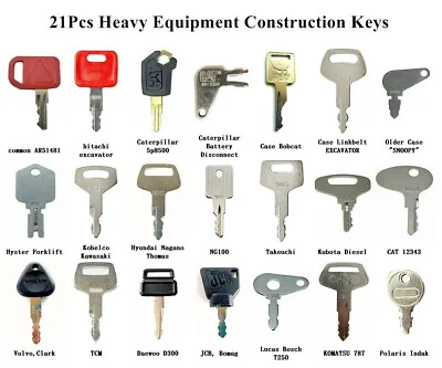 Buy 21 Heavy Construction Equipment Ignition Key For JD Cat Case KOMATSU JCB • 17.99$