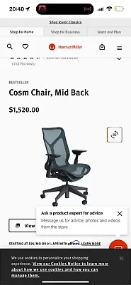 Buy Herman Miller Cosm Chair In Black DISCOUNTED, NEGOTIABLE • 700$