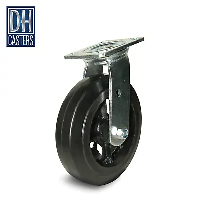 Buy (1) DH Casters 8  X 2  Swivel Mold On Rubber Wheel Box Cart Container Dumpster • 15.77$