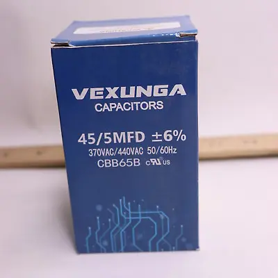 Buy Vexunga Dual Run Start AC Capacitor 45+5 UF 45/5 MFD 370 Or 440 Or 450 VAC • 4.96$