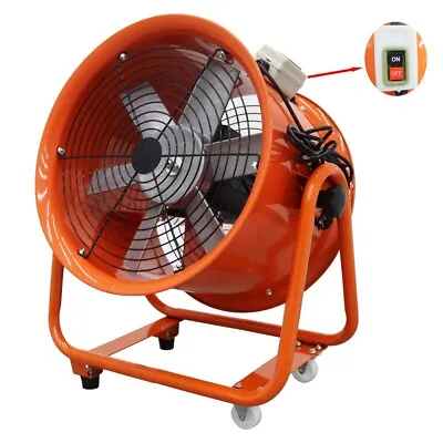 Buy Movable Axial Fan Cylinder Pipe Spray Booth Paint Fumes Exhaust Fan 16'' 220V • 237.15$