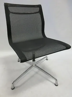 Buy Original Herman Miller Eames Aluminum Group Management Side Chair In Black Mesh • 599.95$
