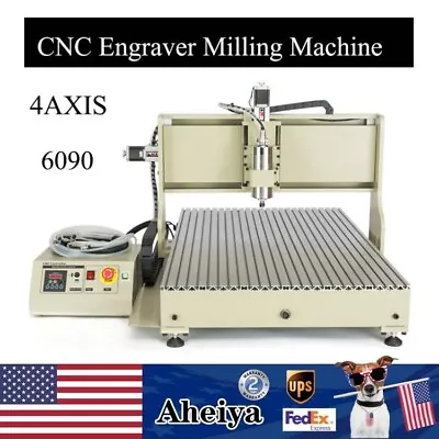 Buy 1.5KW 6090 CNC Router Engraver USB 4 Axis Metal 3D Engraving Machine + Handwheel • 1,852.50$