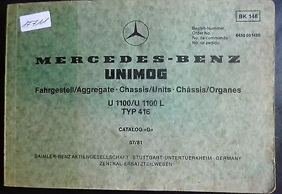Buy Mercedes Unimog U 1100 / U, 1100 L Type 416 Spare Parts List / Picture Catalogue • 64.02$