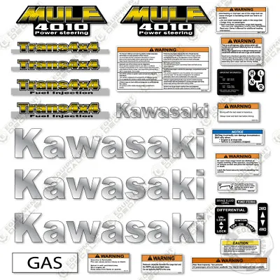 Buy Kawasaki Mule 4010 Decal Kit - Aftermarket 7 Year 3M Vinyl Kit! (YELLOW) • 114.95$