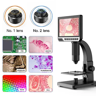 Buy Elikliv 2000X Digital Microscope 7'' USB Coin Microscope PCB Soldering HD Camera • 139.99$