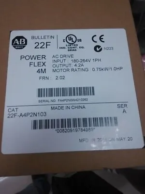 Buy New Allen Bradley PowerFlex 4M 0.75 KW (1 HP) AC Drive 22F-A4P2N103 • 286$