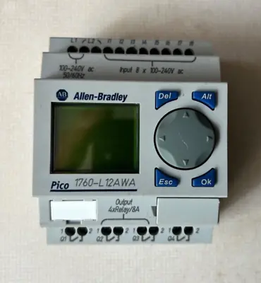 Buy Allen Bradley 1760-L12AWA Series B Rev D 120/240VAC Pico Controller Used • 390$