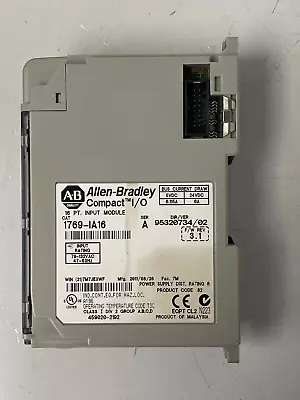 Buy Allen Bradley Compact I/o 1769-ia16 A F/w Rev 3.1 16 Pt Input Module Mfr 2011 • 99.88$