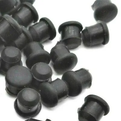 Buy 1/4”  Rubber Hole Plugs Black Push In Stem Bumper   Lot Of 50 Per Package • 24.50$