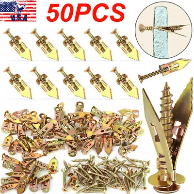 Buy 50X Self Drilling Anchors Screws Drywall Carbon Steel Hollow Wall Hook Expansion • 7.98$