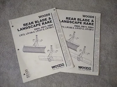 Buy Woods RB60 RB72 LR72 Rear Blade And Landscape Rake Operators Manuals. Lot Of 2. • 14.95$