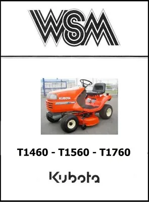 Buy Service Repair Manual Fits Kubota T1460 & T1560 T1760 Lawn Mower Workshop • 12.83$