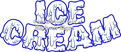 Buy (Choose Your Size + Color) Ice Cream Letters DECAL Food Truck Concession Sticker • 12.99$