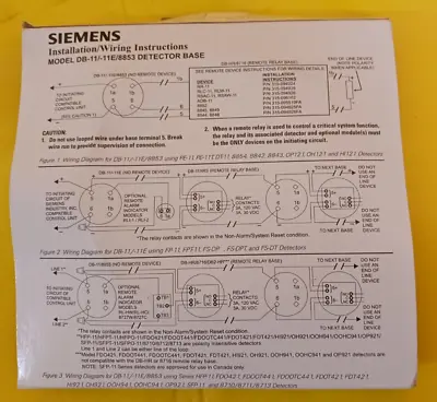 Buy Siemens DB-11/-11E/8853 Smoke Detector Base  (500-094151) Fire Alarm • 10$