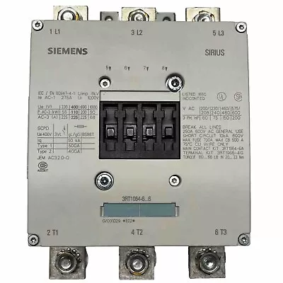 Buy Siemens 3RT1064-6AF36, 3-Pole Sirus IEC Contactor, 120-127 Volt Coil • 425$