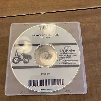 Buy Kubota Service Workshop Manual CD Disc - Flat Rate Schedule M4N-071 Tractor • 12$