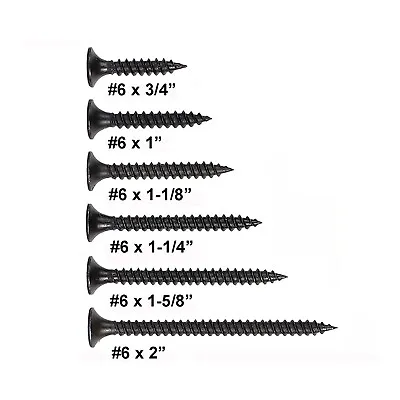 Buy FASTENPOWER Drywall Screws #6 Coarse Thread Bugle-Head Phosphate Black, 3/4 -2  • 9.99$