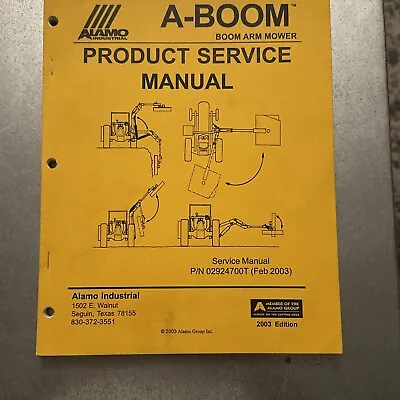 Buy Alamo Terrain A-Boom Mower Parts List Manual Slope Boom Arm 2003 • 21.99$