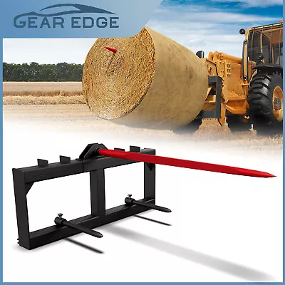 Buy 49  Hay Bale Spear Skid Steer Tractor Loader Quick Tach 3000lb Heavy Duty Attach • 246.99$