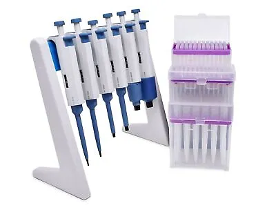 Buy Complete Micropipette Kit 0.1μl To 10ml : 6 Pipettors, Stand And 336 Tips • 325$