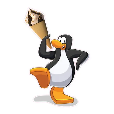 Buy Food Truck Decals Ice Cream Penguin Retail Concession Concession Sign White • 72.99$