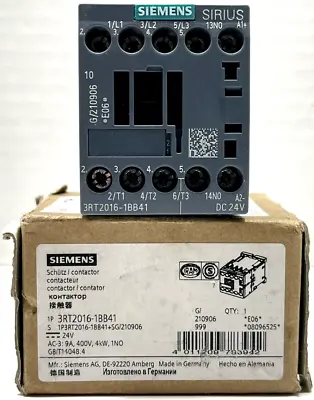 Buy Siemens - Contactor - 3RT2016-1BB41 - 9A - 400V - 4kW  • 21.24$