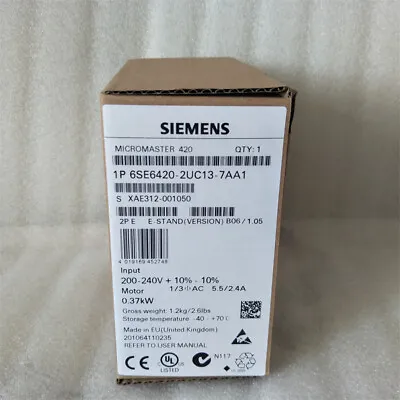 Buy New Siemens 6SE6 420-2UC13-7AA1 6SE6420-2UC13-7AA1 MICROMASTER420 Without Filter • 332.19$
