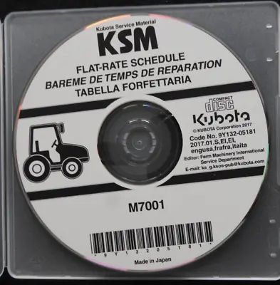 Buy Genuine Kubota M7001 M 7001 Tractor Flat Rate Schedule Manual On Cd • 17.95$
