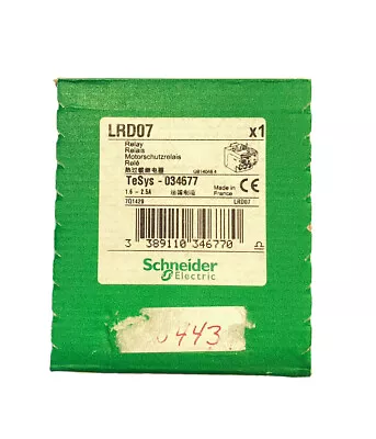 Buy LRD07 Schneider Electric Thermal Overload Relay 1.6-2.5A - US SHIPPING • 21.99$