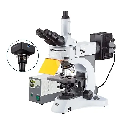 Buy Amscope 40X-2500X Trinocular Epi-fluorescence Microscope W/20MP USB 3.0 Camera • 8,112.99$