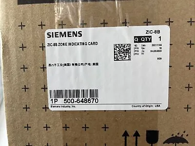 Buy Siemens 500-648670 ZIC-8B Zone Indicating Card Speaker/Strobe Card *New* • 685$