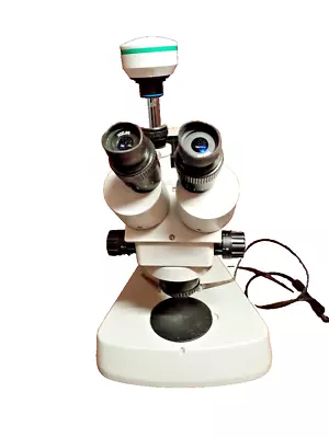 Buy Trinocular Zoom 7X-45X Microscope STEREO Halogen Lights Camera & More • 220$