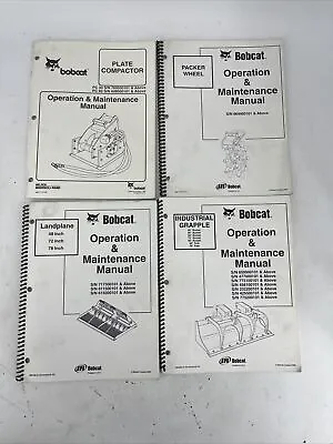 Buy LOT OF Bobcat Packer Wheel/Landplane/Industrial Grapple/ Plate Compactor Manuals • 26.99$