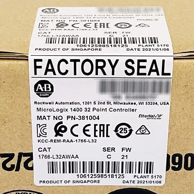 Buy New Factory Sealed Allen-Bradley 1766-L32AWAA MicroLogix1400 32 Point Controller • 601.58$