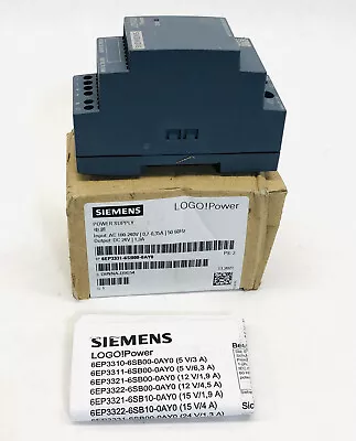 Buy Siemens Logo Power #6ep3331-6sb00-oayo Power Supply Ac 100-240 V • 69.99$