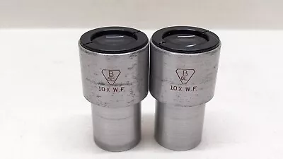 Buy PAIR Bausch & Lomb 10X W.F Widefield Microscope Eyepieces Red Script 23mm • 29.99$