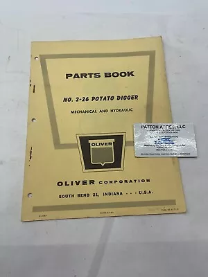 Buy Parts Book For Oliver Model No. 2-26 Potato Digger Mechanical & Hydraulic • 15$