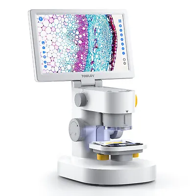 Buy Digital Microscope TOMLOV DM301 Biological Kids Microscope 1200X 9'' Touchscreen • 184.19$